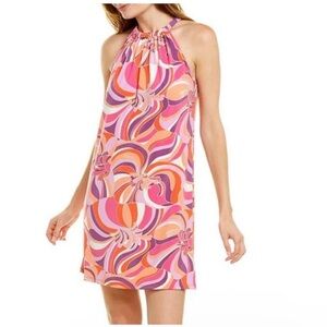 Trina Turk Pink Orange Purple Halter Dress